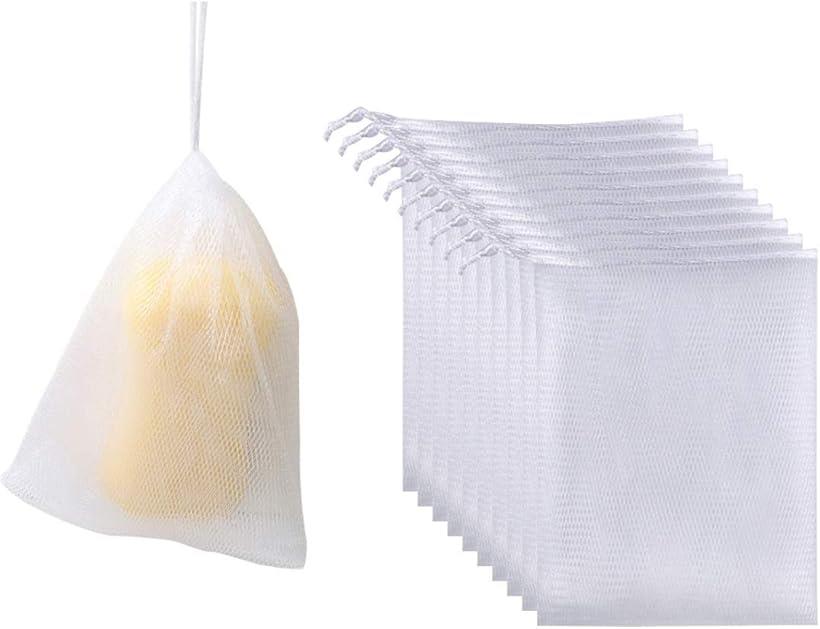 Chocople 泡立てネット 石鹸入れ 巾着袋 メッシュ 10個セット