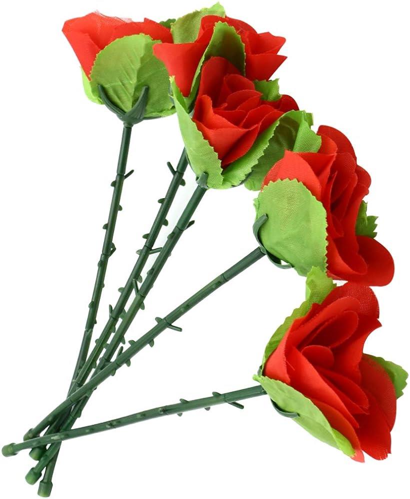 フラワーマジック 薔薇の花 5本セット 手品 一発芸 宴会芸 ロマンチック サプライズ 告白 プロポーズ O-88