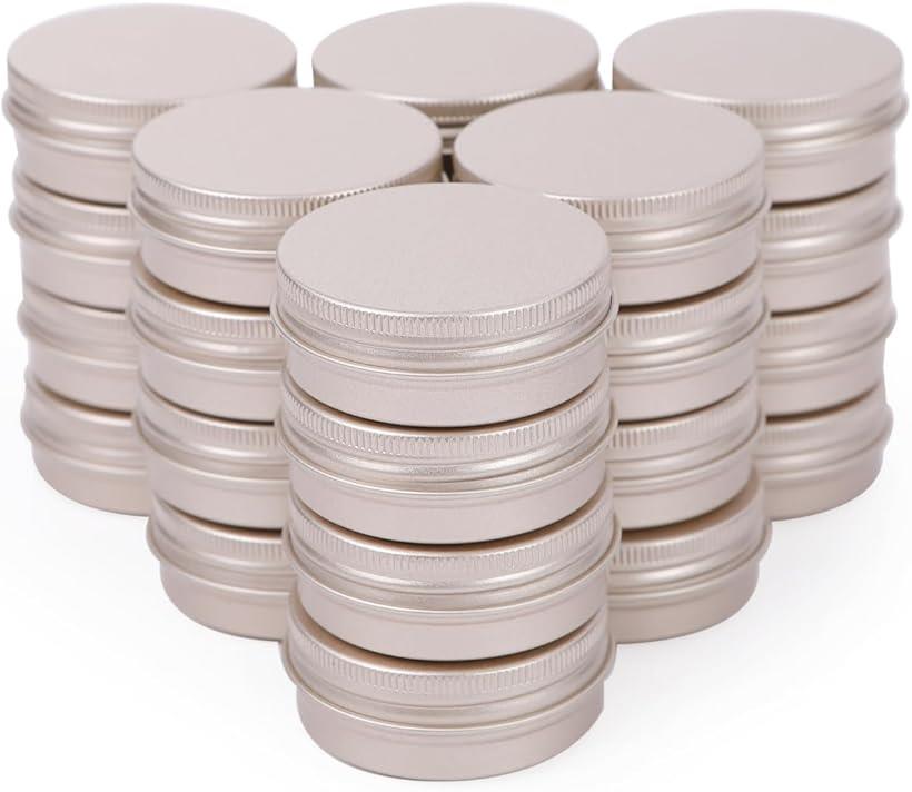 アルミ缶 アルミケース クリームケース アルミジャー 化粧品 容器 小分け ピンクゴールド 24個セット 15ml (15ml)