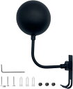 ヘルメットホルダー 壁掛け ヘルメットスタンド バイク ヘルメットハンガー ヘルメットラック 収納 置き台 180度回転 フック付き(ブラック)