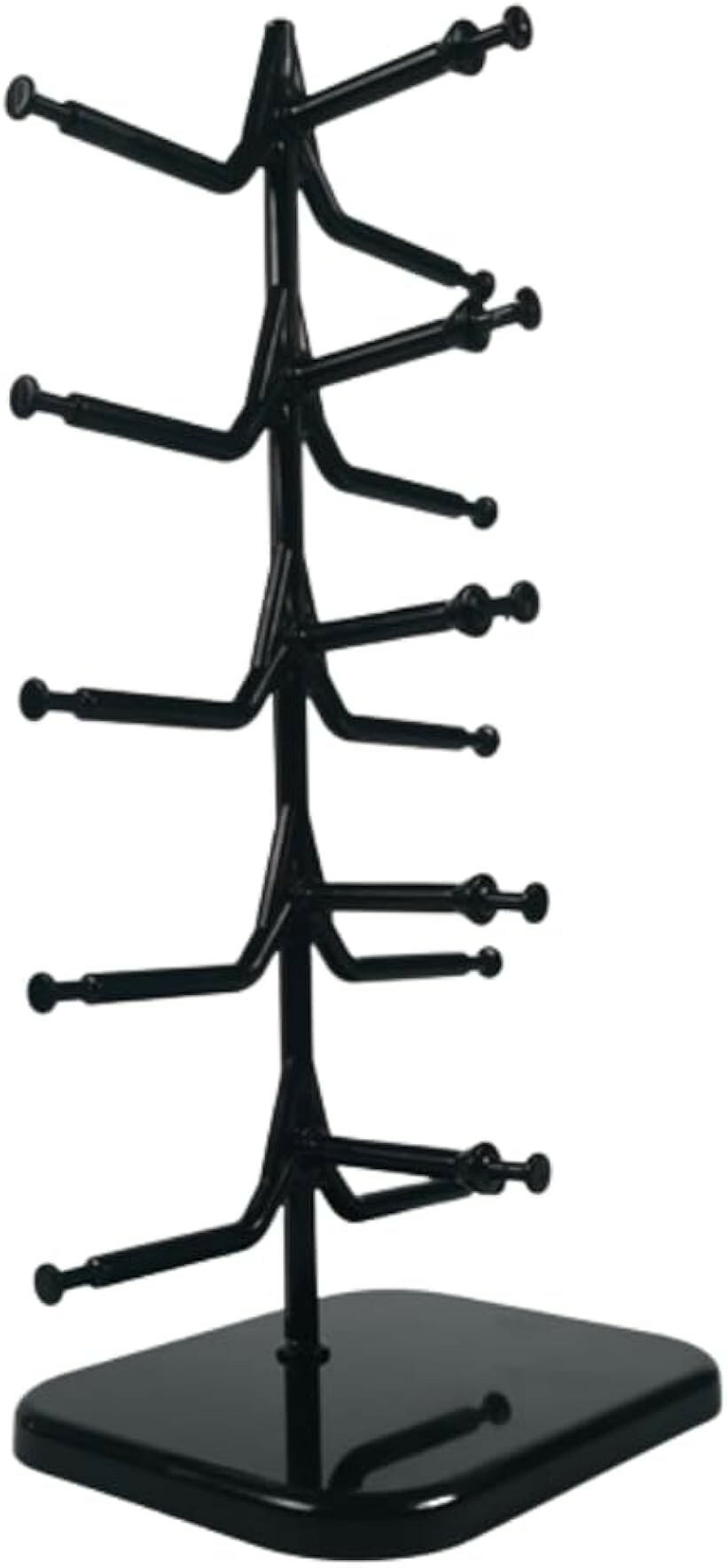 サングラス メガネ ディスプレイスタンド 眼鏡掛け 収納 卓上 5本収納 (ブラック, 17x13x35.5cm)