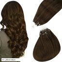 人毛 ring loop hair チップエクステ レミーエクステ カラー ウィッグ エクステンション 50本 20inch 50cm(4#, 20inch 5...