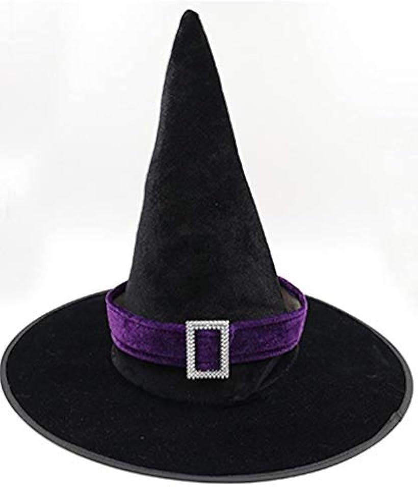 コスプレ ベロア調 魔女の帽子 ハロウィン パーティーグッズ パーティーハット 魔法使い 三角帽子 小悪魔 ウィッチハット 仮装 イベントなどに S112(パープル)