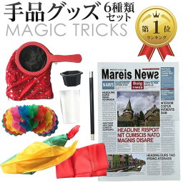 マジックセット 6種類 手品グッズ 手品用品 マジック用品 魔法の袋 手品用ステッキ ハンカチ コイン