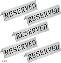 Uccellino ステンレス 予約席プレート 5個セット RESERVED サインプレート リザーブ 飲食店 カフェ 卓上札(シルバー, 約15x4cm)