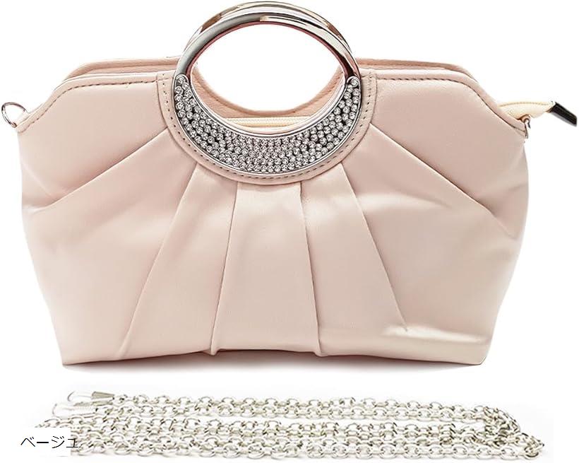 2way パーティーバッグ クラッチバッグ ハンドバッグ ショルダーバッグ セカンドバッグ レディース ベージュ (ベージュ)