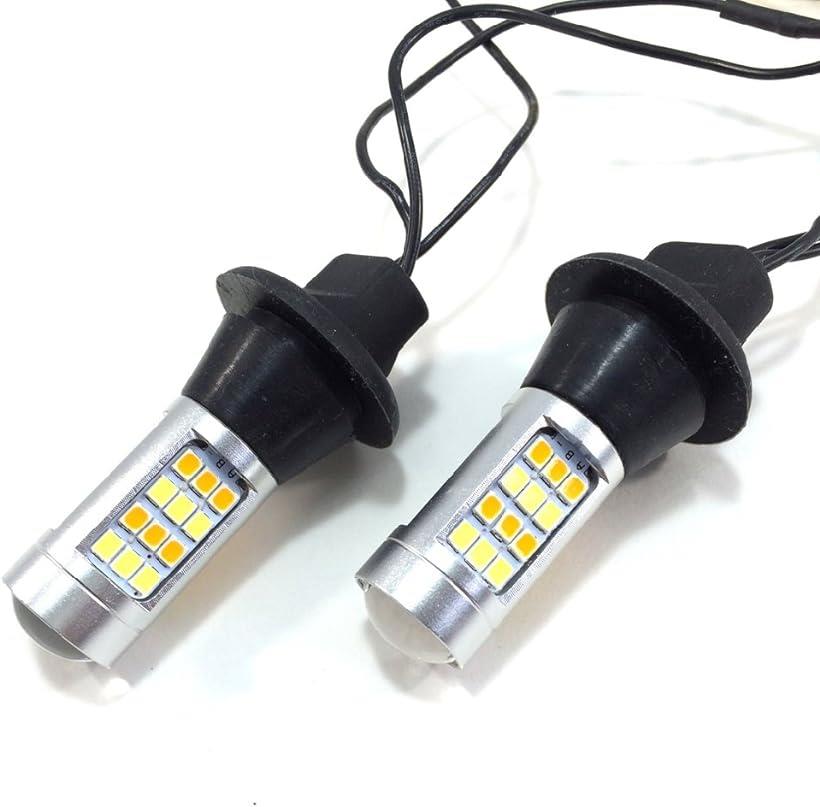 12V LED T20 ダブル 球 ウインカー ポジション キット セット ハイフラ 防止 付 ホワイト アンバー レッド ブルー スモール ライト ランプ ドレスアップ 42LED ホワイトxアンバー( 42LED ホワイトxアンバー)