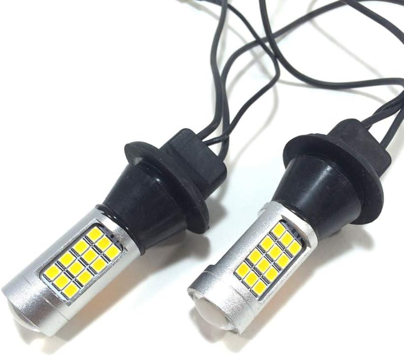 12V LED T20 ダブル 球 ウインカー ポジション キット セット ハイフラ 防止 付 ホワイト アンバー レッド ブルー スモール ライト ランプ ドレスアップ カスタム 42LED( 42LED アンバーxアンバー)