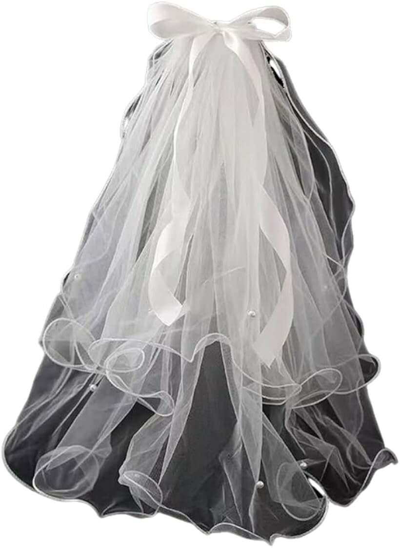 ウエディング ベール ドレス コスプレ ヴェール ヘアアクセサリー 花嫁 結婚式 写真 ウェディングベー..