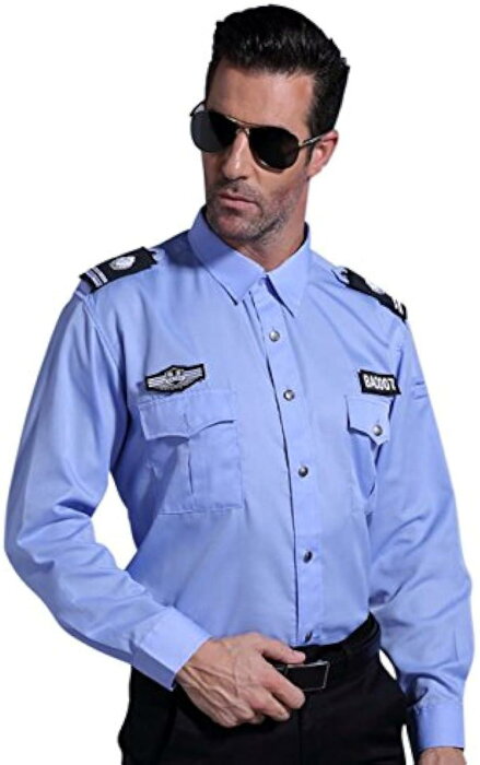 警察官 コ警官 ダンディポリス コスチューム メンズ S597(ブルー, Mサイズ)
