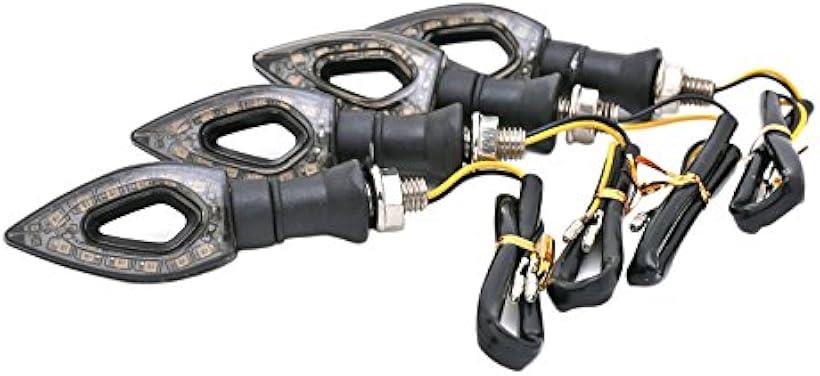 バイク用 ウインカー 4個セット 穴開きデザイン 汎用 ウィンカー LED KTM DUKE エイプ モンキー nkr732 ブラック(ブラック)