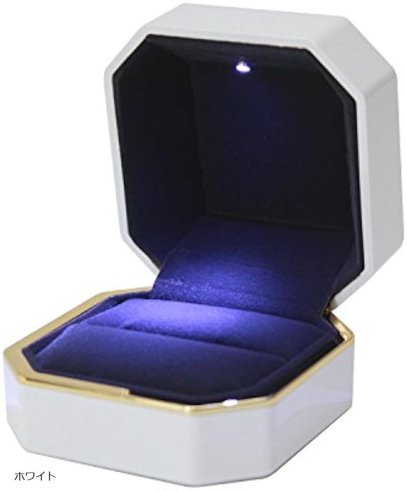 【楽天ランキング1位入賞】リングケース 指輪を照らすLEDライト付 サプライズ プレゼント 大切な指輪の保管に 指輪ケース ジュエリーケース PN205( ホワイト)のサムネイル