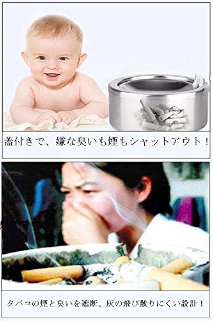ふた付き灰皿 ステンレス製 大容量 煙を遮断 ...の紹介画像3