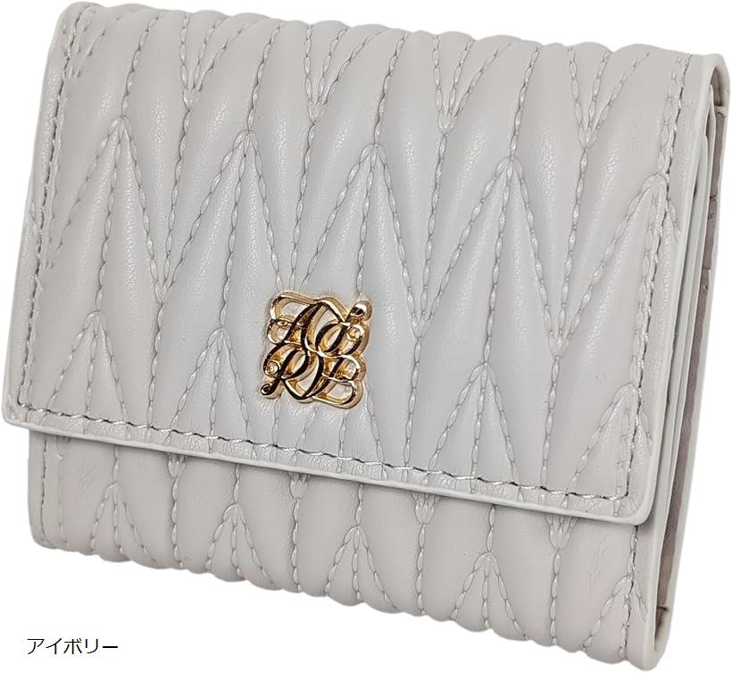 三つ折り財布 レディース ミニ 小さめ コンパクト おしゃれ 可愛い ウォレット スナップボタン式 小銭入れ 手のひらサイズ 通勤 通学 普段使い R66(アイボリー)