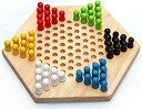 木製 六角 チェッカー ゲーム ボードゲーム 子ども 知育玩具 大人 でも楽しめる おもちゃ(ナチュラル)