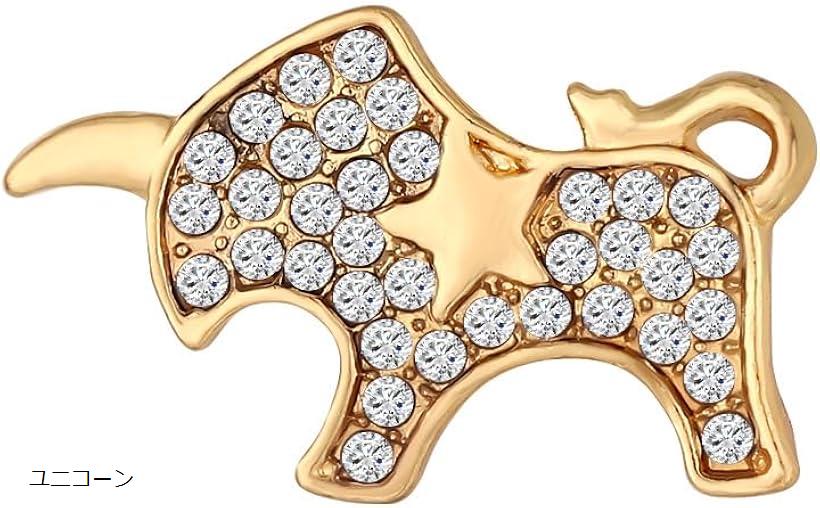 ラペルピン スーツ・ジャケット用 メンズ・レディース兼用 猫・リボン・フラワーデザイン パーティー・ビジネス用 (ゴールド, 約1.5cm)