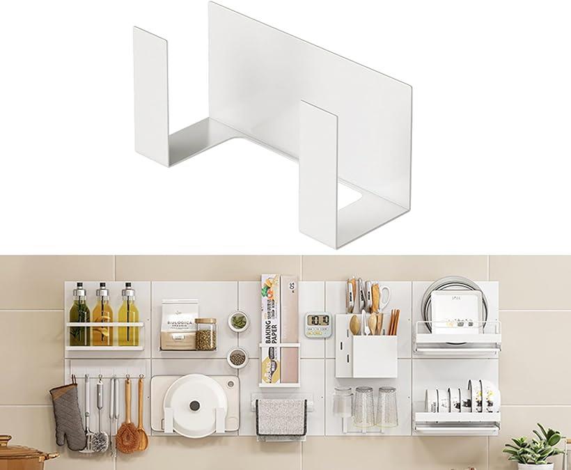 まな板 ラック マグネット キッチン壁掛けラック白い調理器具収納用(ホワイト, まな板)