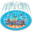 噴水マット プレイマット 噴水おもちゃ キッズ 水遊び 親子遊び プールマット アウトドア噴水池 庭の中に遊び 家族用 芝生遊び 子供プレゼント 直径170CM