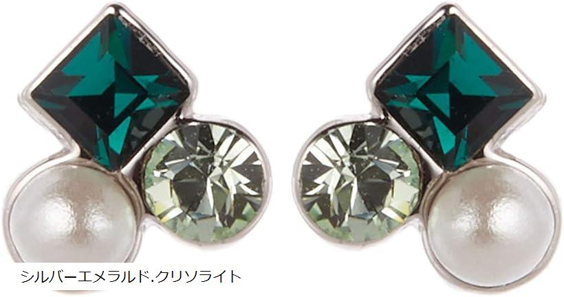 チタン製ポスト 金属アレルギー対応 パール 小振り ビジュー ミニ セカンドピアス ファーストピアス かぶれない 可愛いプチプラ チタンピアス スワロフスキー レディースシルバーエメラルド.クリソライト