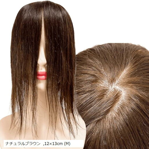 部分ウィッグ 前髪未カット センター分け 真ん中分け ヘアピース かつら 女性 レディース 人毛100% ストレート 分け目 シルク セミロング ナチュラルウィッグ 30cm 12x13cm(ナチュラルブラウン, 12x13cm (M)) 部分ウィッグ 前髪未カット センター分け 真ん中分け ヘアピース かつら 女性 レディース 人毛100% ストレート 分け目 シルク セミロング ナチュラルウィッグ 30cm 12x13cm(ナチュラルブラウン, 12x13cm (M))
