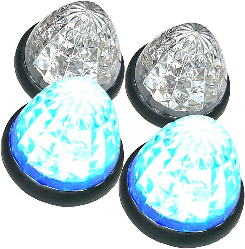 Customize（カスタマイズ） トラック用 マーカーランプ LED サイド マーカー 16LED 24V 用 汎用 4個セット ブルー/レッド/ホワイト/アンバー/グリーン 各色 (ブルー)