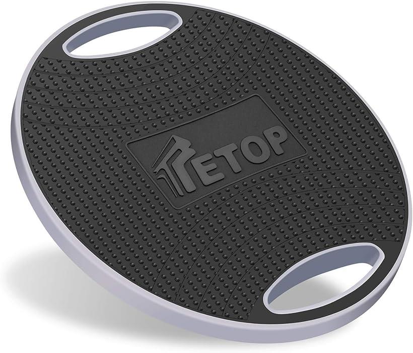 滑り止め バランスボード バランスディスク ストレッチボード バランストレーニング 体幹トレーニング 姿勢補正 コアマッスル インナーマッスル強化 リハビリ ケガ予防 耐荷重300キロ 42x42x7cm 持ち運びやすい(グレー)のサムネイル