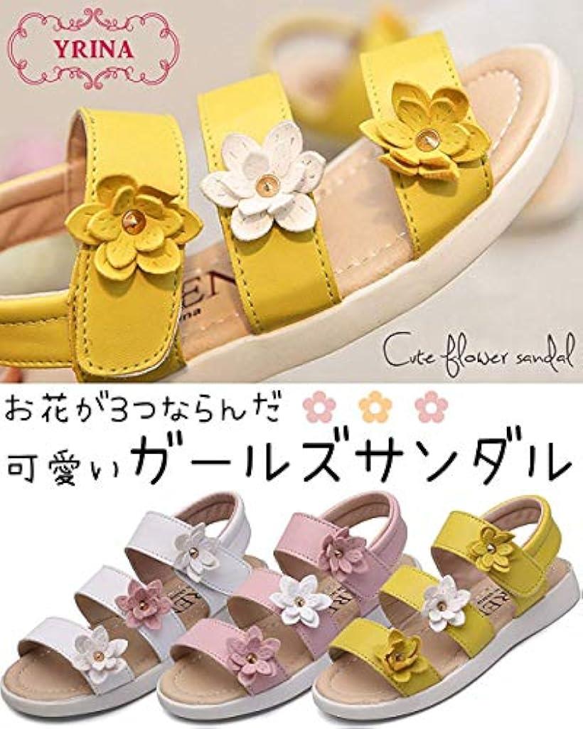 履きやすい キッズサンダル 女の子 ビーチサンダル フラワーモチーフ シューズ やわらかい 子供 19 ホワイト(01ホワイト, 19.0 cm)