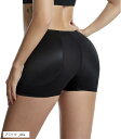 美尻 ガードル ヒップパッド ヒップアップ ショーツ レディース(ブラック, 4XL)