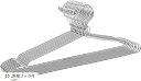 ステンレスハンガー 42cm 4mm(シルバー, 防風フック付)