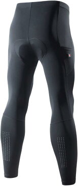 メンズ サイクルパンツ サイクルタイツ 4Dパッド付き ロードバイク ロング レーサーパンツ 春夏用(ブラック, XXL)