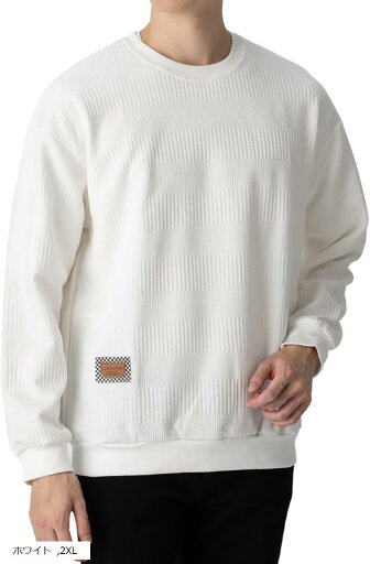 快適な着心地 ロンT メンズ 長袖 秋服 ロングTシャツ カジュアル おしゃれ 厚手 ゆったり カットソー 丸首 きれいめ(ホワイト, 2XL) 快適な着心地 ロンT メンズ 長袖 秋服 ロングTシャツ カジュアル おしゃれ 厚手 ゆったり カットソー 丸首 きれいめ(ホワイト, 2XL)