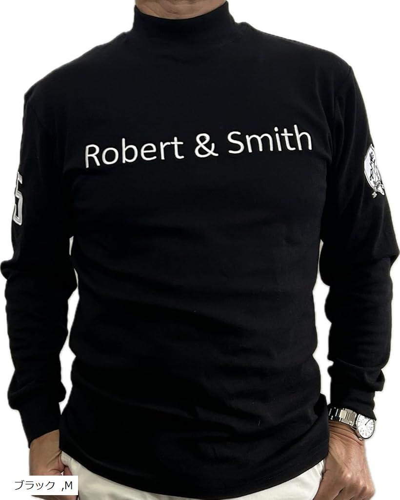 【楽天ランキング1位入賞】ロバート＆スミス ゴルフハイネックシャツ 長袖 モックネックシャツ 秋冬ゴルフウェア(ブラック, M)
