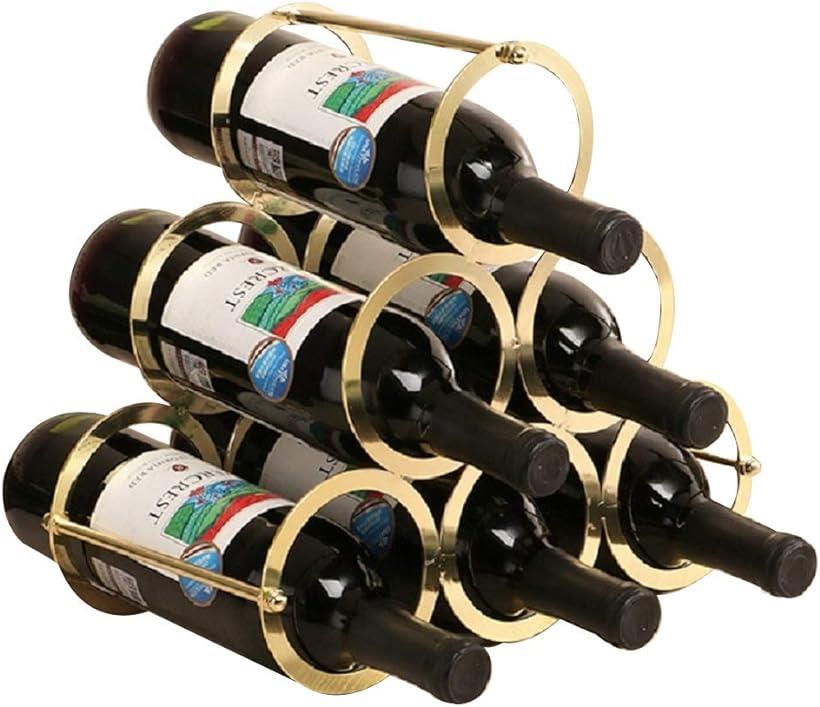 【全品P5倍★5/23 20時～】Anberotta ワインラック ワインホルダー 6本収納 ワイン シャンパン ボトル 収納 ケース スタンド インテリア W60 (ゴールド)
