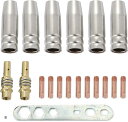 互換品 半 自動 溶接機 消耗品 アクセサリー パーツ ノズル チップ ボディ レンチ 19点 ホルダ トーチ コンタクト リプレイス 補修 汎用