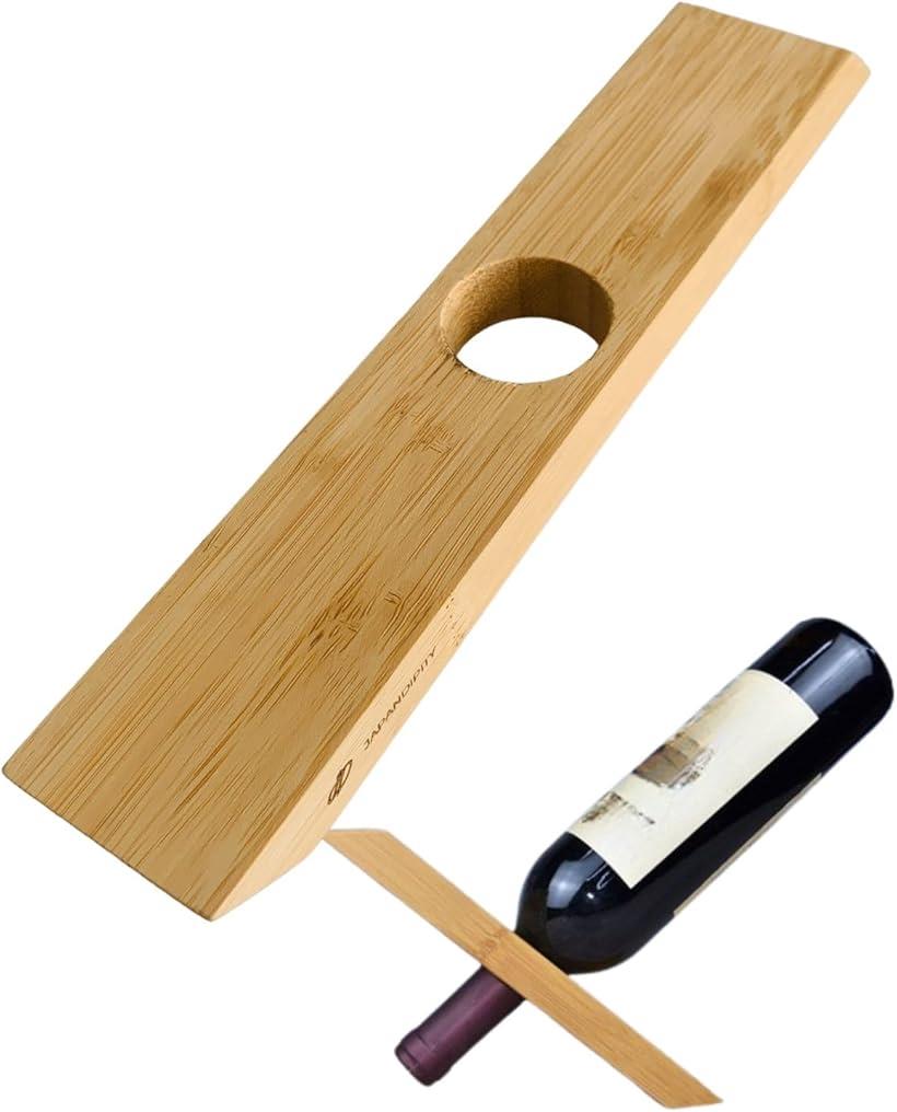 バランス ワイン ボトル ホルダー 竹材 バンブースタンド 木製スタンド ワインディスプレイ おしゃれ ..