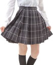 【全品P5倍★ワンダフルデー】 Eiza プリーツスカート チェック柄 ミニ スクールスカート 学生服 (グレイ/ダークグレイ/ホワイト, S, s)