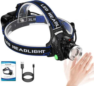 LED ヘッドライト 充電式 センサー ヘッドランプ 防水機能 3モード高輝度LED 単眼ライト 作業灯 登山 釣り ランニング 夜釣り キャンプ ヘルメットライト PSE認証 18650リチウムイオン電池 2本付属通販格安セール情報 楽天 通販