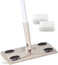 フロアワイパー 本体 フローリングワイパー ジョイントタイプ フロアモップ フラットモップ フロア用掃除道具 ドライシート10枚入 ベージュ(ベージュ)(3)