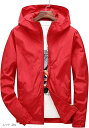 メンズ 長袖 ウインドブレーカー 登山 薄手(レッド, 2XL)