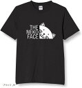 ネコフェイス tシャツ おもしろtシャツ 面白い(ブラック, M)