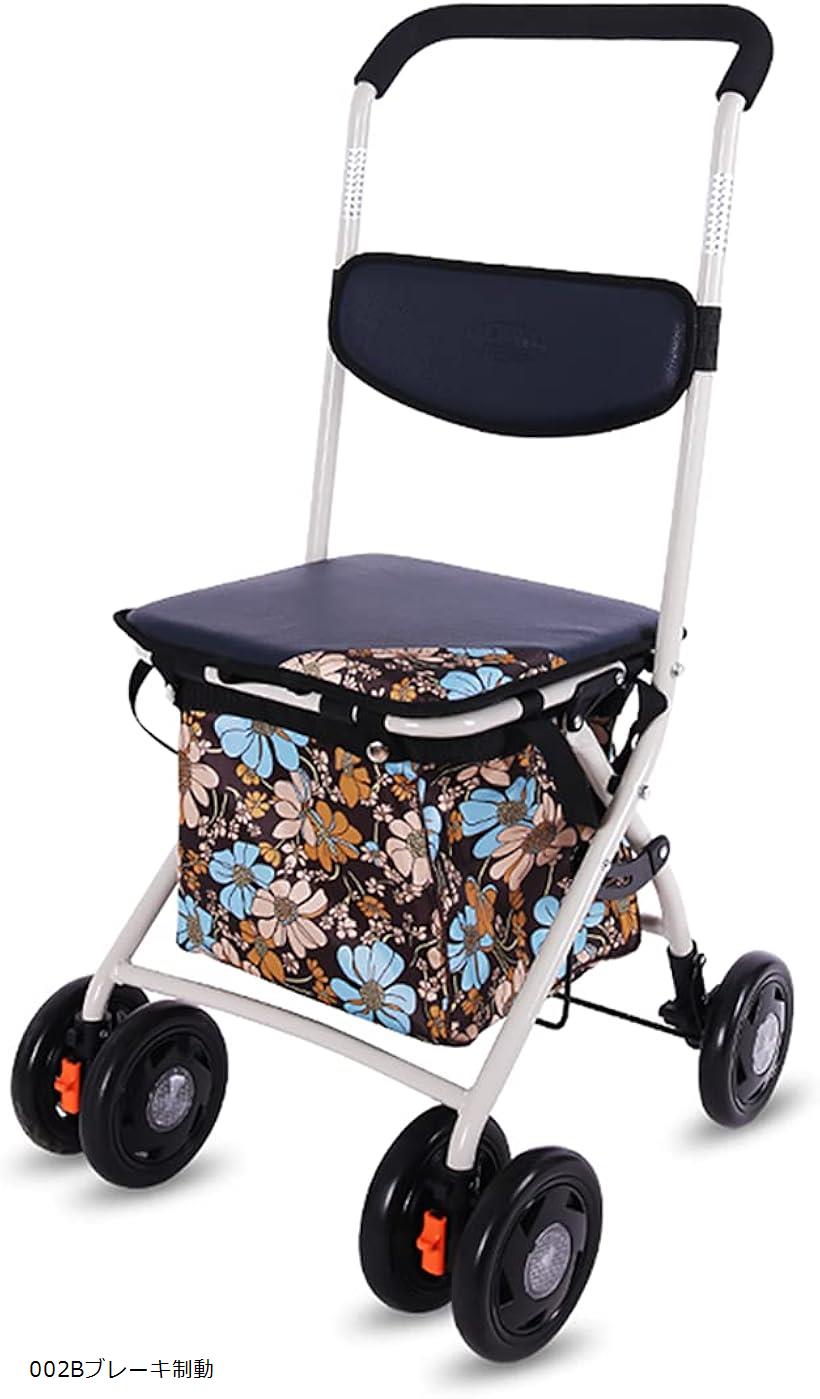 【楽天ランキング1位入賞】高齢者向けショッピングカート 高齢者用カー シルバーカー 折りたたみ( 002Bブレーキ制動)のサムネイル