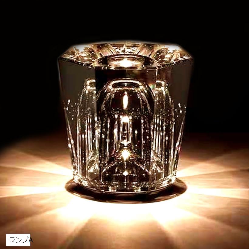 テーブルランプ クリスタル 間接照明 おしゃれ ベッドサイド ナイトライト (クリア)