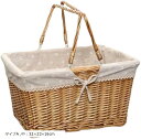 ピクニックバスケット 手編みバスケット 水洗い 籐製 キャリングハンドル付き 中:32x23x16cm(タイプA, 中:32x23x16cm)