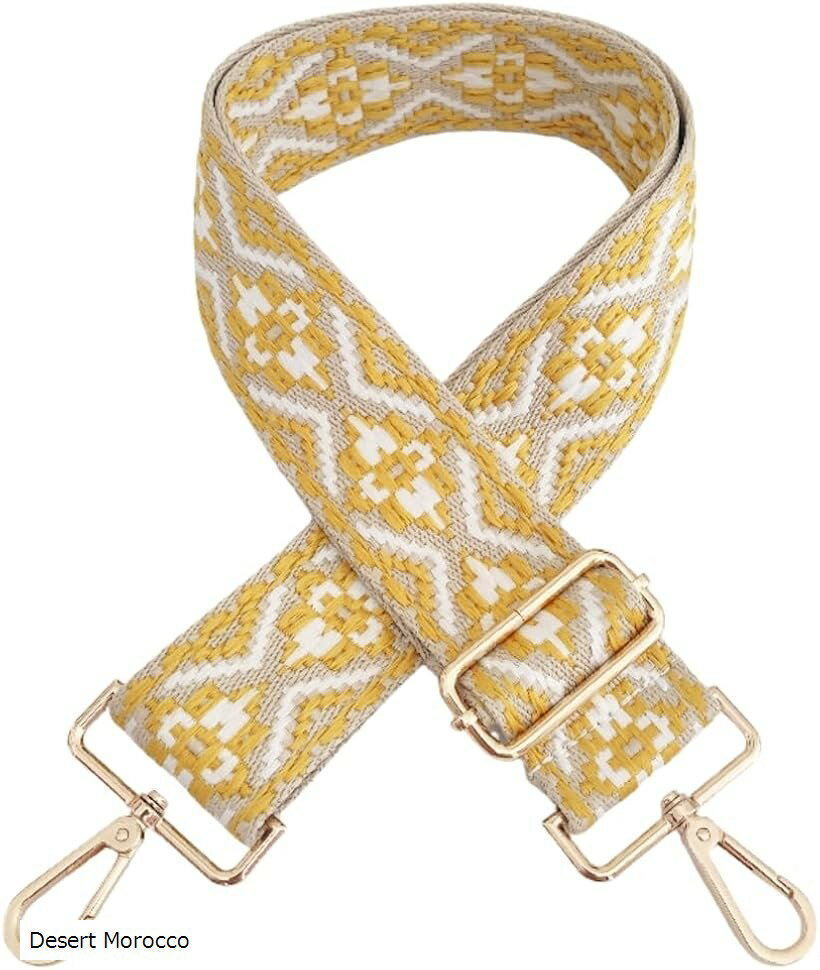 ショルダーストラップ バッグ用 太め 後付け ショルダーベルト 肩掛け 長さ調節可能 (Desert Morocco)