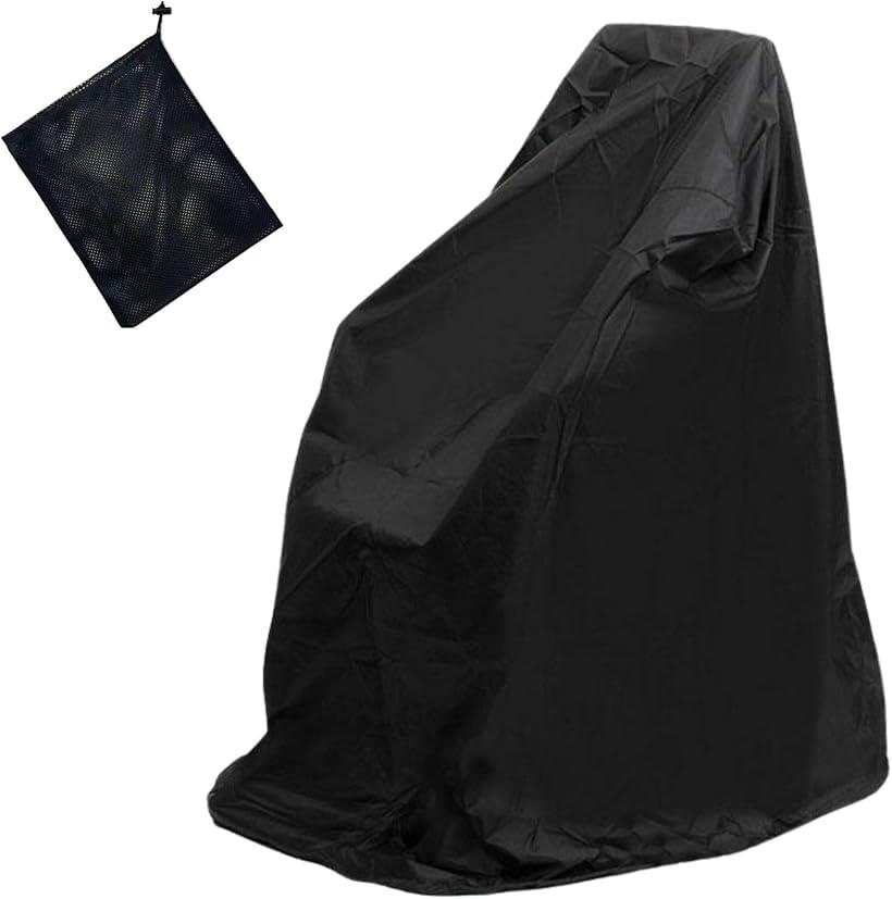 車椅子カバー 屋外 屋内 UVプロテクト 防水・撥水 収納袋付属 (ブラック, 100cmx100cmx75cm)