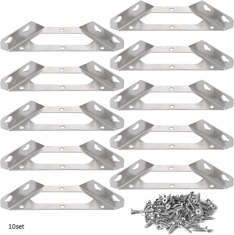 コーナー 金具 棚受け金具 ステンレス ネジ 付属 ジョイント アングル ブラケット 補修 補強 直 ...