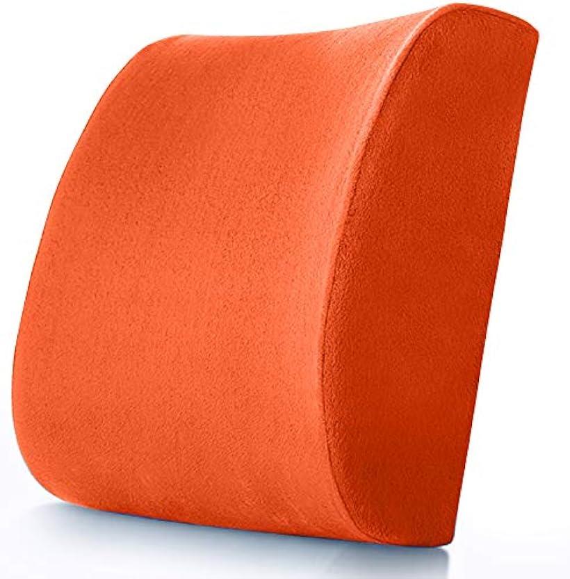 低反発 ランバーサポートクッション 腰まくら 腰枕 腰の痛み 対策 ランバーサポート旅行枕( オレンジ)