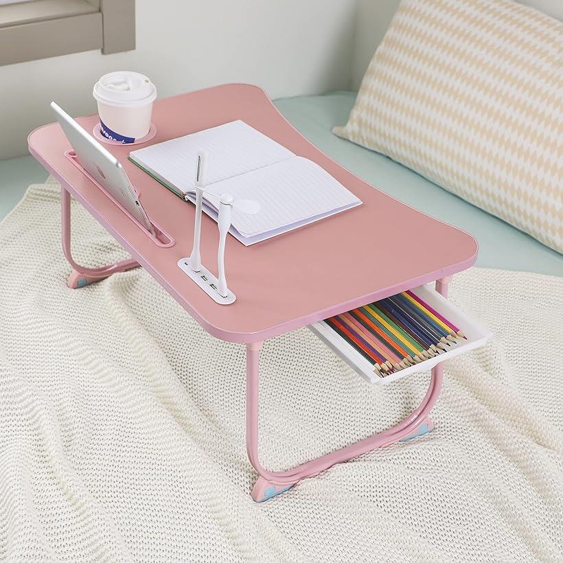 【2023年NEW多機能 折りたたみ ローテーブル】折り畳みテーブル 折りたたみミニテーブル ローテーブル 折りたたみ USB読書灯とファンが付属しています ピンク 