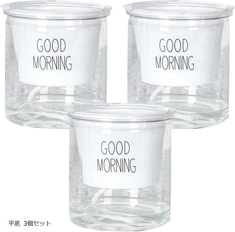 植木鉢 スタイリッシュデザイン 自動給水 プランター フラワー ポット SW1677 平底 3個セット (平底 3..