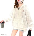 パーカー ジップアップ アウター フーディー フード付き ロゴ トップス ジップパーカー レディース(ホワイト, XL)(4)